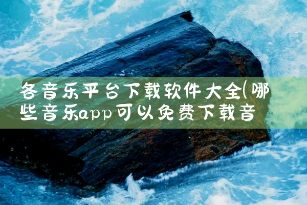各音乐平台下载软件大全
