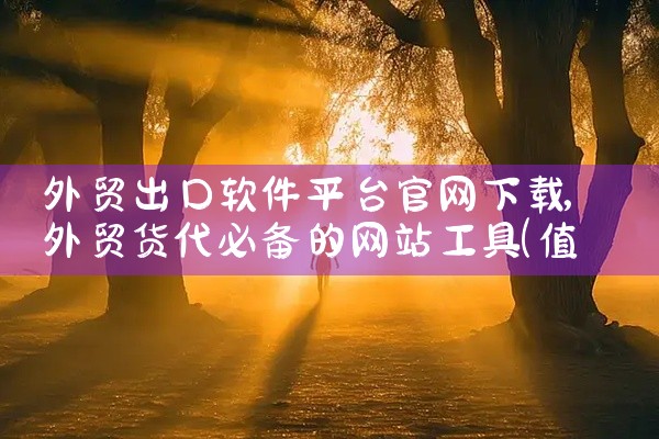 外贸出口软件平台官网下载