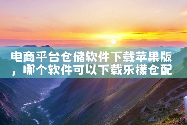 电商平台仓储软件下载苹果版