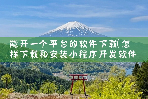 能开一个平台的软件下载